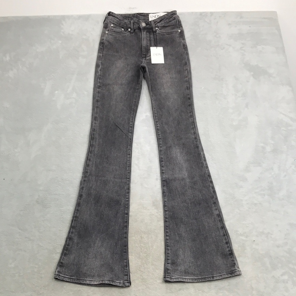 LNDN Antique Black Mid Rise Flare Jeans Size 24 New
